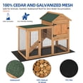 thumbnail image 5 of Dextrus Wooden Rabbit Hutch Bunny Cage Guinea Pig House with Waterproof Roof, PVC Mat, Pull-Out Tray - Teak, 5 of 8
