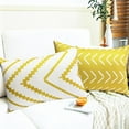 thumbnail image 6 of Decorative Throw Pillow Covers 12x20 Inch Yellow Pillow Covers for Couch Sofa Living Room Bedroom car,Farmhouse Outdoor Throw Pillow Cover,Modern Geometric Linen Square Throw Pillow Case Set of 4, 6 of 6