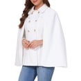 thumbnail image 4 of INSPIRE CHIC Womens Cape Coat Winter Vintage Double Breasted Slit Sleeve Elegant Cloak Outwear Coats with Pockets XL White, 4 of 6