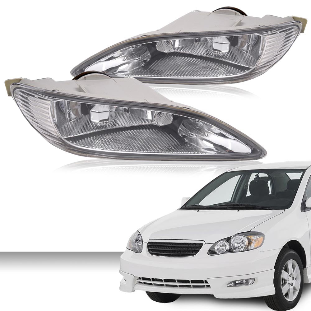 CROSSDESIGN Bumper Fog Lights Fog Lamps Fit for Toyota Camry 2002-2004/Corolla 2005-2008