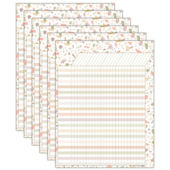 Teacher Created Resources Terrazzo Tones Incentive Chart, 17" x 22", Pack of 6