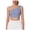 Blue, variant on Women's Square Scoop Neck Sports Bra Thin Strap Padded Low Impact Yoga Bra Wireless Workout Crop Top (White, L)