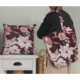 thumbnail image 5 of Soimoi Purple polyester Crepe Fabric Leaves & Magnolia Floral Print Fabric by Yard 42 Inch Wide, 5 of 5