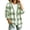 Mint Green, variant on Enjoytime Plaid Cardigan for Women V-Neck Button Down Fleece Jacket Open Front Casual Outerwear Cozy Warm Fall Winter Coat