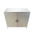 thumbnail image 5 of Pasargad Home Calypso Collection Wooden Bar Cabinets, Silver with Ring Metal Handle, 5 of 13