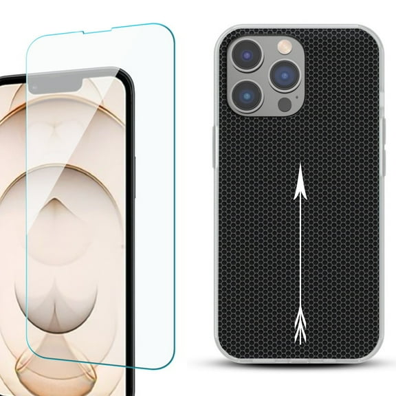 OneToughShield ® for iPhone 15 Pro Max Shockproof Fashion Phone Case, with Tempered Glass Screen Protector - Arrow