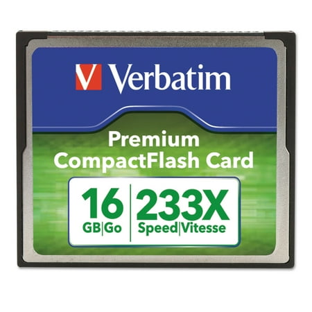 Verbatim Premium CompactFlash Memory Card, 16GB, 233X Maximum Transfer Rate