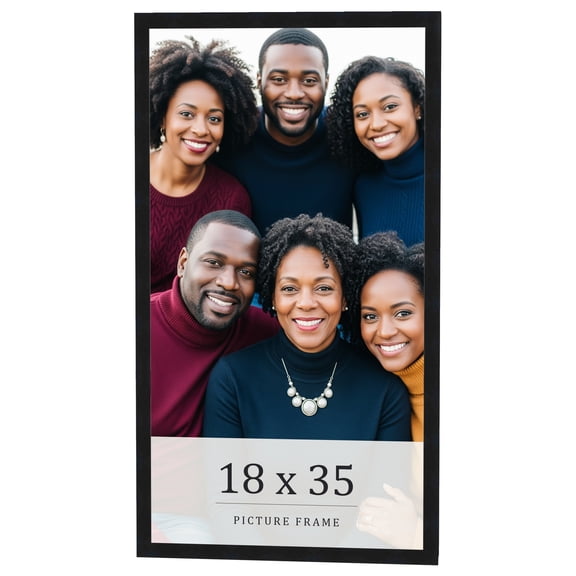 18x35 Frame Black Real Wood Picture Frame Width 0.75 inches | Interior Frame Depth 0.5 inches |