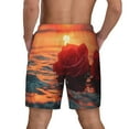 thumbnail image 2 of Lsque Mens Swim Trunks Romantic Roses Sunset Ocean Pattern - Bathing Suit Compression Liner - Beach Swim Shorts Swimwear - (S-3XL) - Stretch Quick Dry -X-Large, 2 of 9