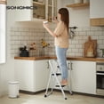thumbnail image 3 of SONGMICS Step Ladder, 2-Step Ladder, Folding Ladder, Safety Lock, Space-Saving Storage, Holds up to 330 lb, Cloud White, 3 of 6