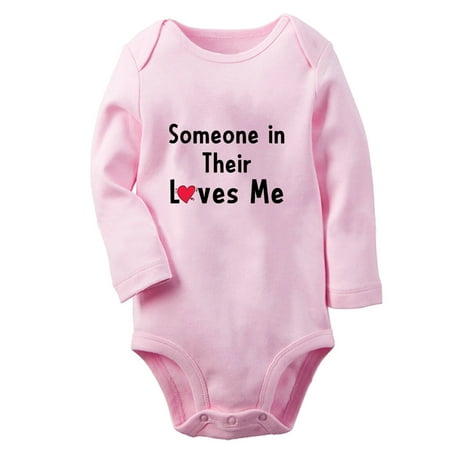 

Someone In Their Loves Me Funny Rompers Newborn Baby Unisex Bodysuits Infant Jumpsuits Toddler 0-12 Months Kids Long Sleeves Oufits (Pink 0-6 Months)