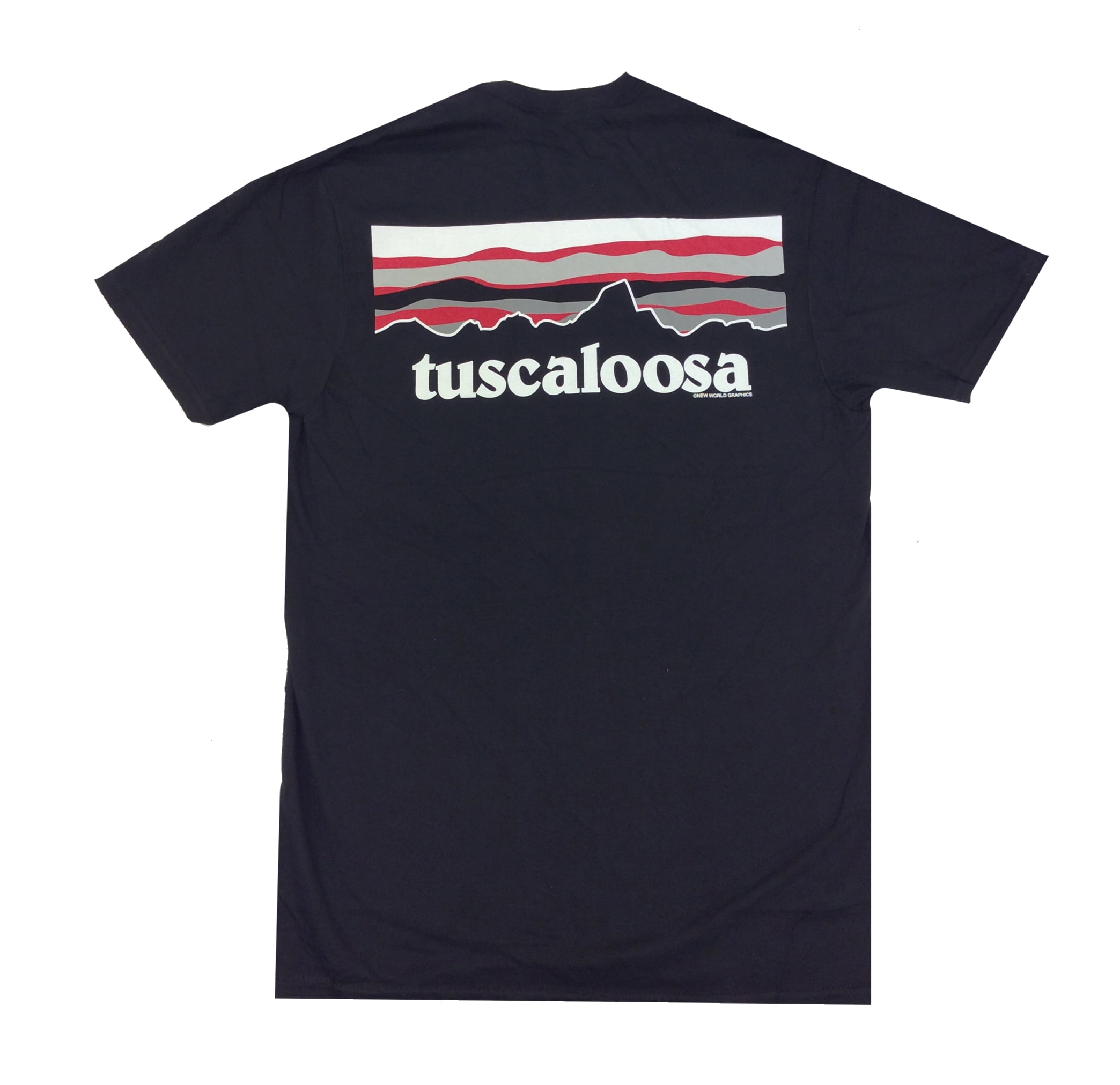 New World Graphics Alabama Tuscaloosa Sky Mountain Short Sleeve Tee Shirt Black - Imagen 4 de 7