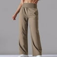 thumbnail image 6 of BXINGOHAI Wide Leg Pants for Women Yoga Pants With Pockets Stretch Loose Casual Lounge Pants Khaki,M, 6 of 6