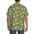 thumbnail image 3 of Yiaed Shiba Inu Dog And Flower Print Mens Casual Wrinkle Free Shirts Short Sleeve Button Down Summer Stretch Dress Shirt-Medium, 3 of 5