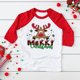 thumbnail image 1 of Camiseta raglán con estampado de ciervos de Feliz Navidad para niños, camiseta de fiesta navideña para niños y niñas, atuendo de otoño, camisetas de manga larga para niños, 1 of 5