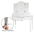 thumbnail image 6 of Topbuy Vanity Makeup Dressing Table Set w/ Drawer Mirror Necklace Hook White, 6 of 9