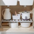 thumbnail image 2 of Zootealy Expandable Kitchen Storage Shelf Rack Stackable Pantry Shelves Kitchen Cabinet Counter Shelf Cupboard Storage Organizer Space Saving for Tableware Seasoning, 2 of 6