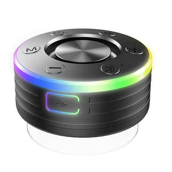IPX7 Waterproof Bathroom Bluetooth Speaker, Dustproof and Shockproof Mini Wireless Speaker with Built-in FM Radio
