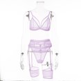 thumbnail image 1 of Explosivo 2023 traje de tres piezas sexy transparente de encaje suave para mujer agrega L púrpura claro ShuxiuWang 1327537348788, 1 of 1