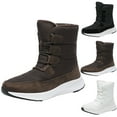 thumbnail image 5 of Daznico Women Snow Boots Simple Solid Color Comfortable Thickened Warm and Comfortable Lace Up,Size 9, 5 of 9