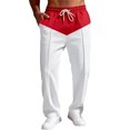 thumbnail image 4 of Ceisia Men Solid Color Corduroy Straight Leg Pants Elastic Waist Drawstring Gift Casual Trousers, 4 of 9