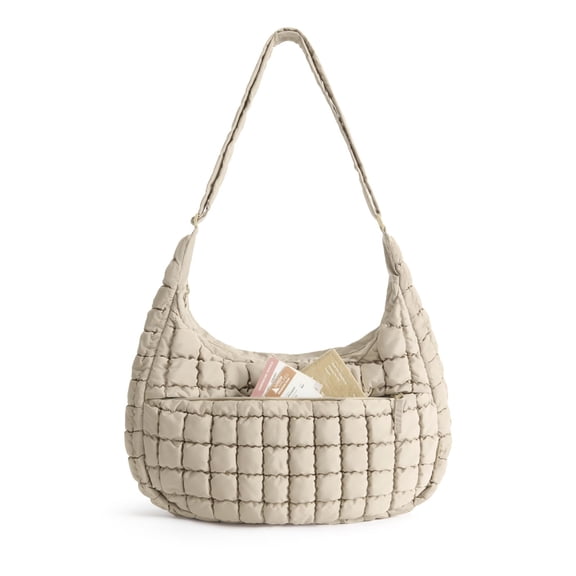 Quilted Crossbody Bag for Women Lightweight Puffer Purse for Travel, Daily Use & Work