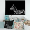 thumbnail image 3 of Designart 'Sideview Of Zebra In White and Black' Farmhouse Framed Art Print, 3 of 4