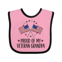 Inktastic Military Proud of Veteran Grandpa Boys or Girls Baby Bib