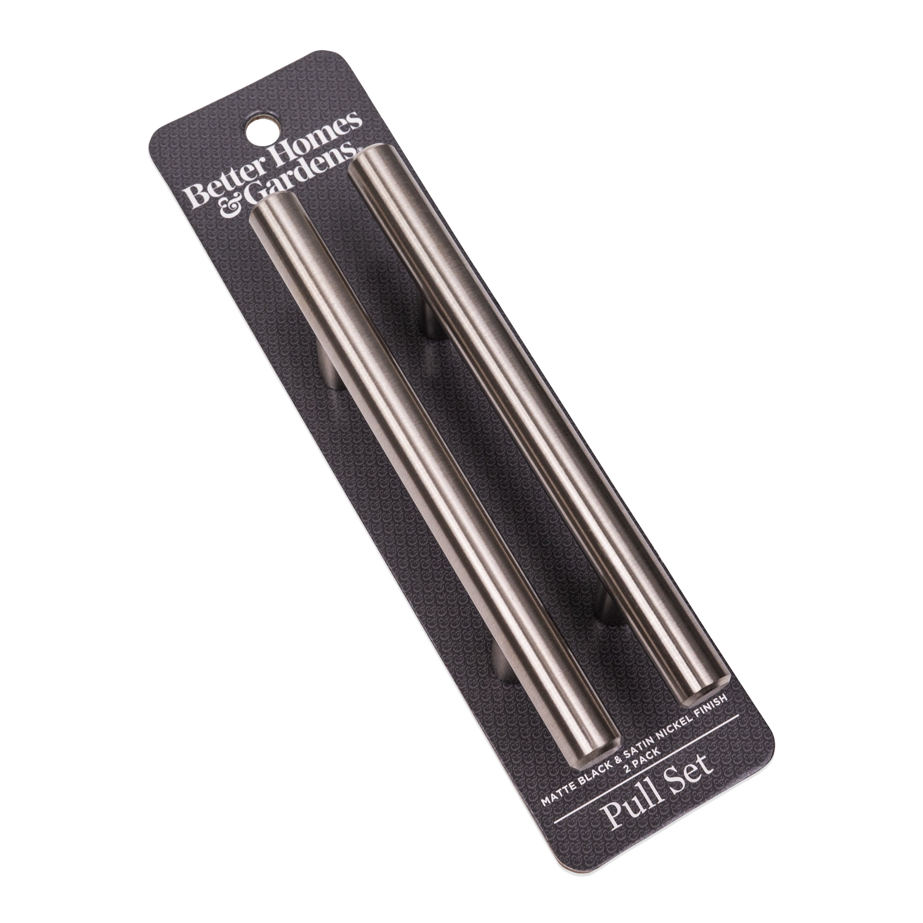 (2 pack) Better Homes & Gardens 3 Inch Center-to-Center Bar Pull Satin Nickel 2 Pack