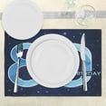 thumbnail image 3 of Ambesonne Birthday Place Mats Set of 4, Party Theme and Stars, Standard Size, Navy Blue and Sky Blue, 3 of 6