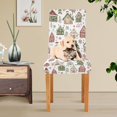 thumbnail image 4 of Yayeee 4 Pack Dining Chair Covers Stretch Parson Chairs Slipcovers Seat Protector, Brown Christmas House, 4 of 6
