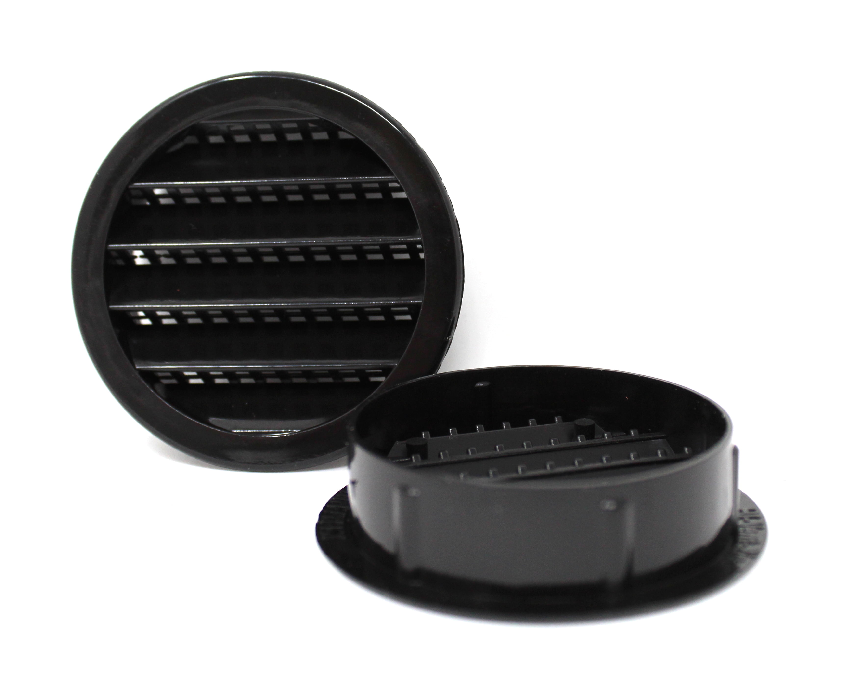 24 Pack 2" Black Round Plastic Louver Soffit Air Vent