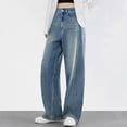 thumbnail image 3 of EMMIOL Women Hip Hop Baggy Jeans Wide Leg Mid-Low Waist Jeans Loose Boyfriends Jeans 90s Vintage Denim Pants Barrel Jeans, 3 of 5