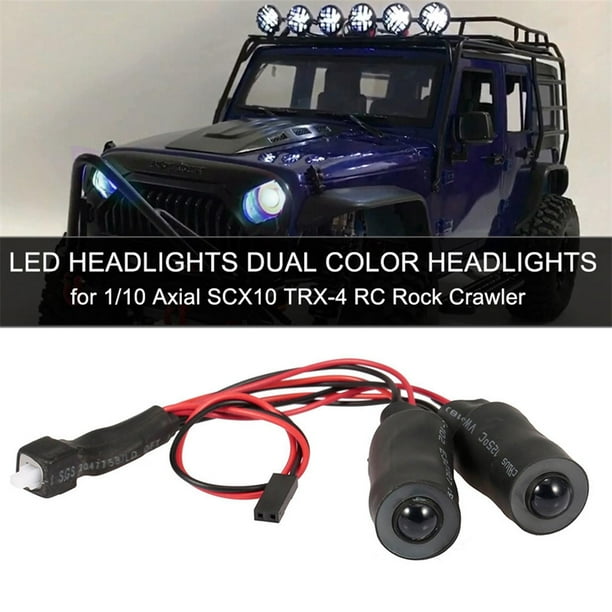 2Leds LED Light delanteros Kit traseras Accesorios para Axial SCX10 90046 RC Crawler Car 4x4 Truck Accesorios Piezas Luz azul blanca