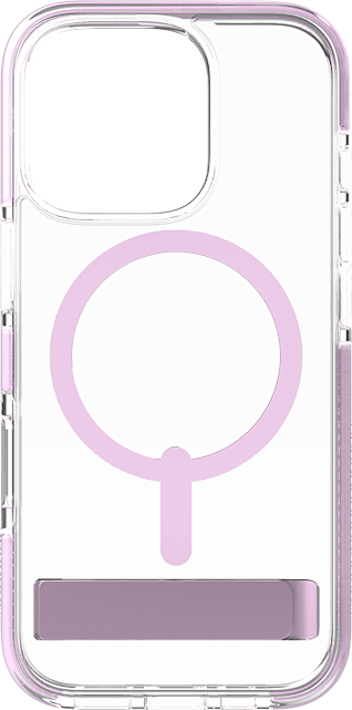 Zagg Piccadilly Snap Case with Kickstand and MagSafe for iPhone 16 Pro, Clear Light Pink