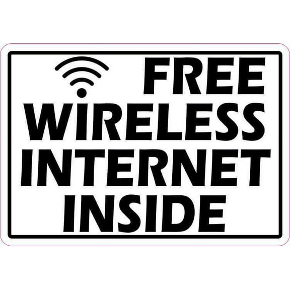 5in x 3.5in Free Wireless Internet Inside Sticker Vinyl Sign Business Decal