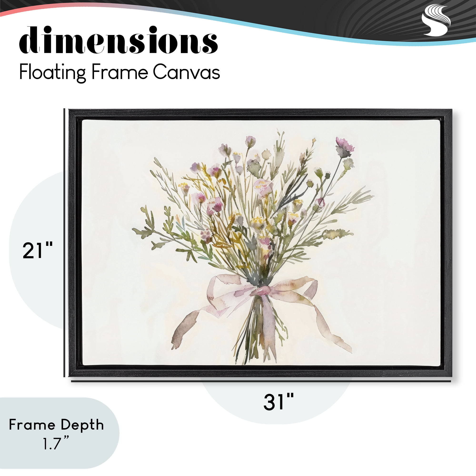 Stupell Industries Bouquet of Spring Wildflowers Black Framed Floater Canvas Wall Art, design by Creative Studio