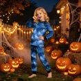 thumbnail image 2 of KPOPLK Girls Halloween Pajamas Cute Pjs Kids Skeleton Sleepwear Clothes Sets Holiday Sleepwear,Size 4-5 Years, 2 of 9