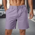 thumbnail image 2 of Men's Casual Shorts Basketball Shorts Pockets Excursive Sweatpants for Men Light Boy for Women with 6 Comfortable Memory Foam Karate Linen Mens Reversible Mesh Mens below Knee Purple L, 2 of 4