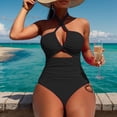 thumbnail image 3 of RUTAYY Women's One Piece Swimsuits V Neck Push Up Solid Color Resort Bodysuits Athletic Swimwear, 3 of 4
