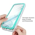 thumbnail image 3 of TJS for Samsung Galaxy A54 5G Phone Case, with Built-in Screen Protector, Full Body Protective Glitter Bling Design Heavy Duty Hybrid Cover for Galaxy A54 5G (Green Marble), 3 of 5