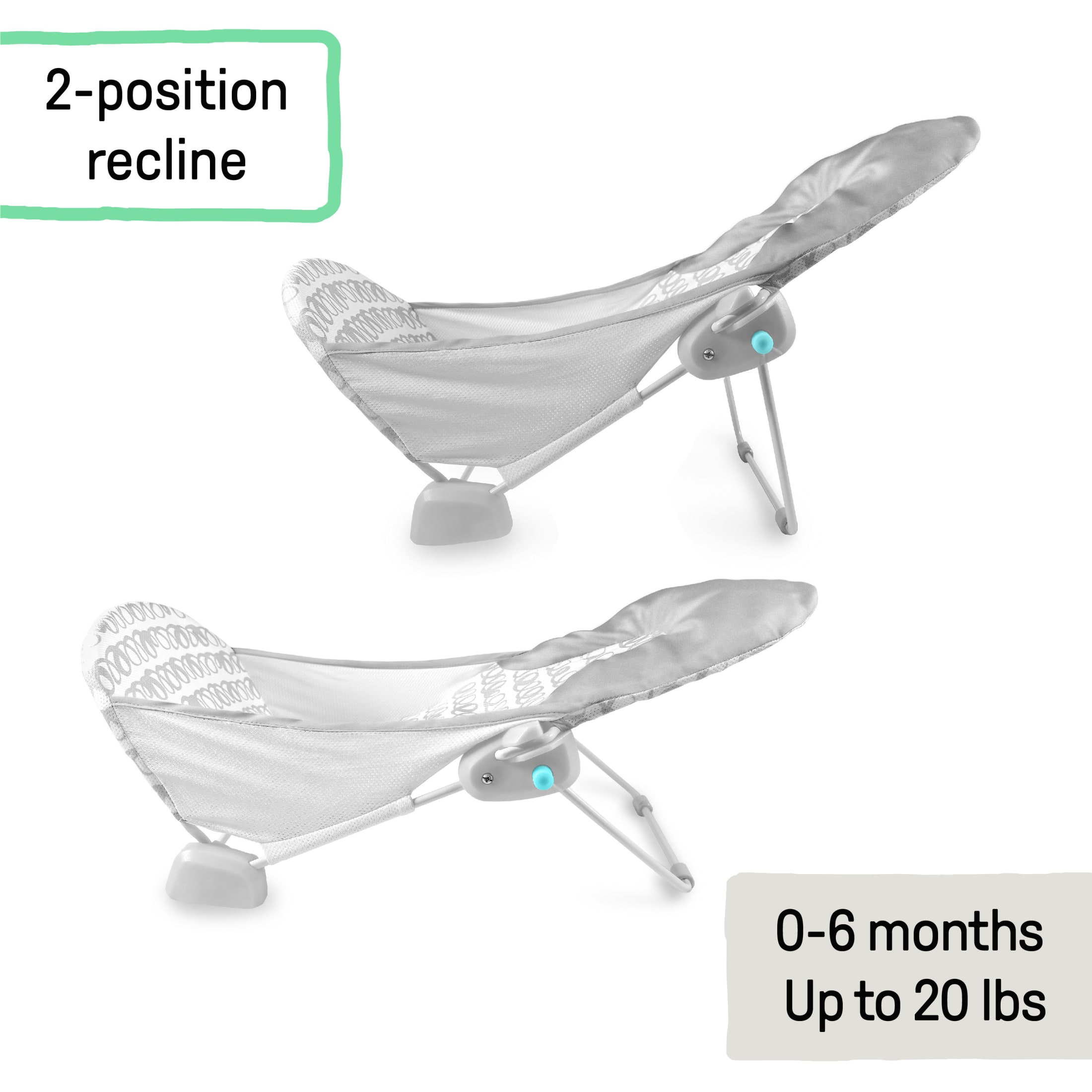 Ingenuity FoldAway 2-Position Baby Bather, Gray photo 5