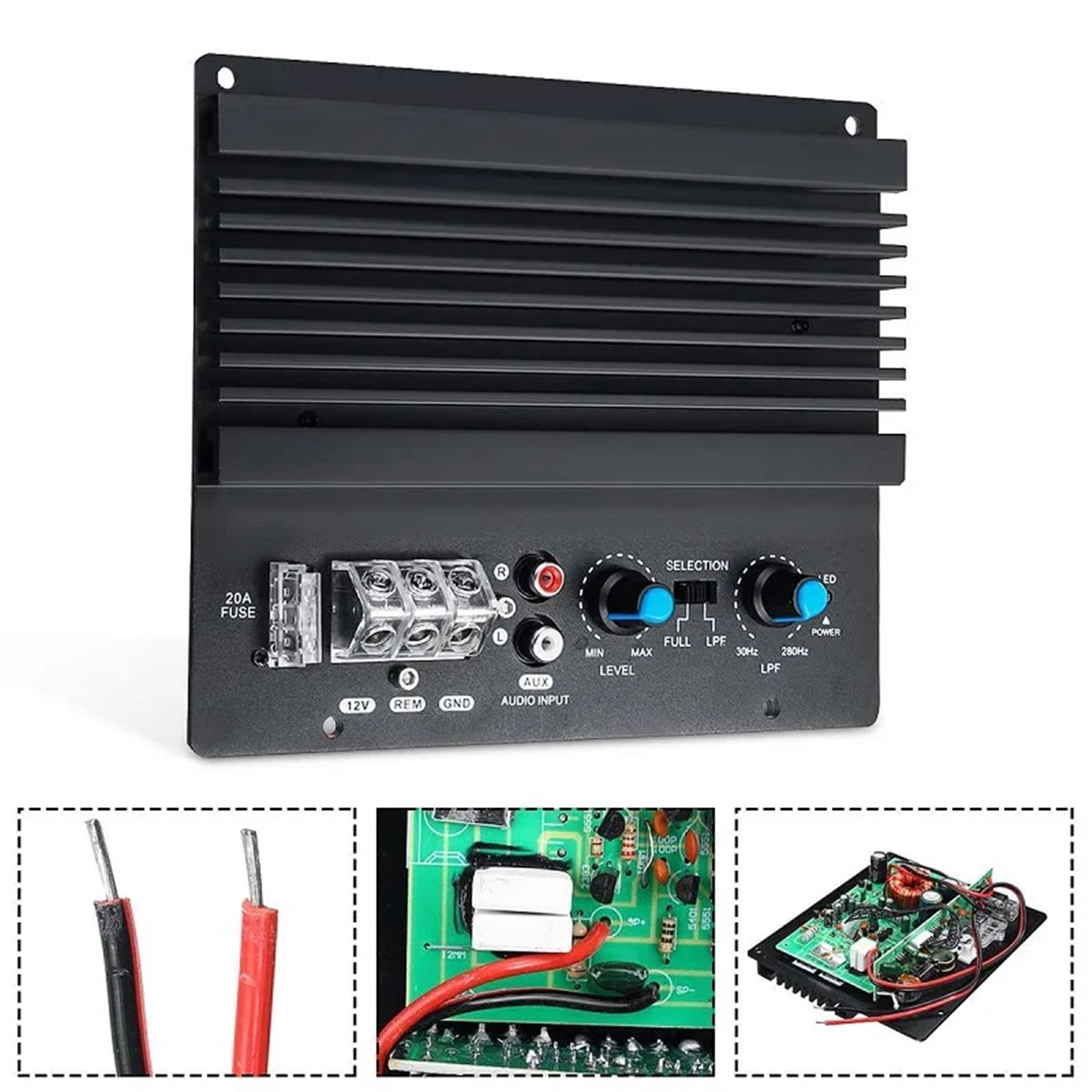 600W Car Amplifier Board 12V 28-160KHz for Powerful Subwoofer Speakers Player Auto, High-power Car Power Amplifiers ,Bass & Treble Control