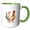 Green/White, variant on 3drose, Two Turtle Doves Cut-out Stylized Stencil Retro Style, 11oz Two-tone Black Mug