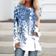 thumbnail image 1 of ICHUANYI Clearance Women's Fashion Loose Long Sleeve Round-Neck Blouse Christmas Printing T-Shirt Tops(Light Blue, M) ICHUANYI WER2023081507917, 1 of 5