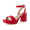 Red, variant on Cherry Platform Heels for Women – Women's Dress Sandals with Chunky Block Low Heel with Adjustable Ankle Strap - Runs Large, Size Down Half Size