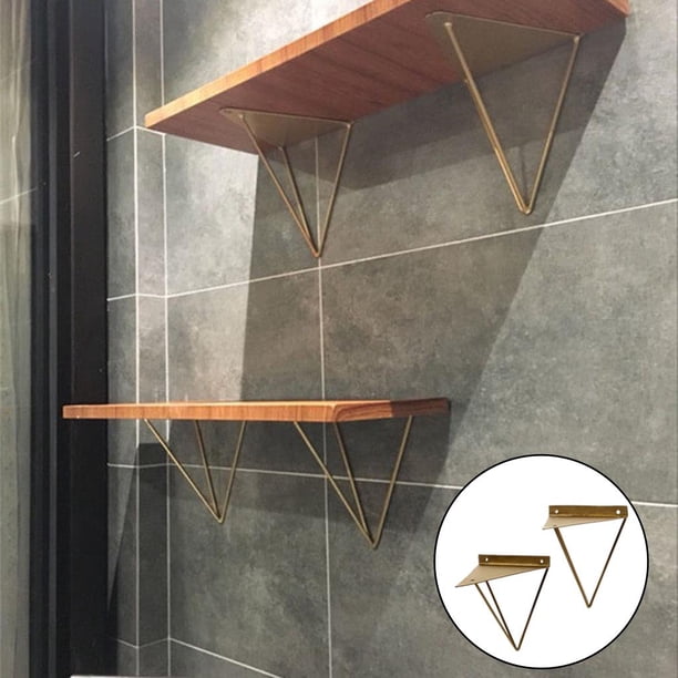 Soportes de estantería de Metal dorado Macarena decorativos de pared flotante
