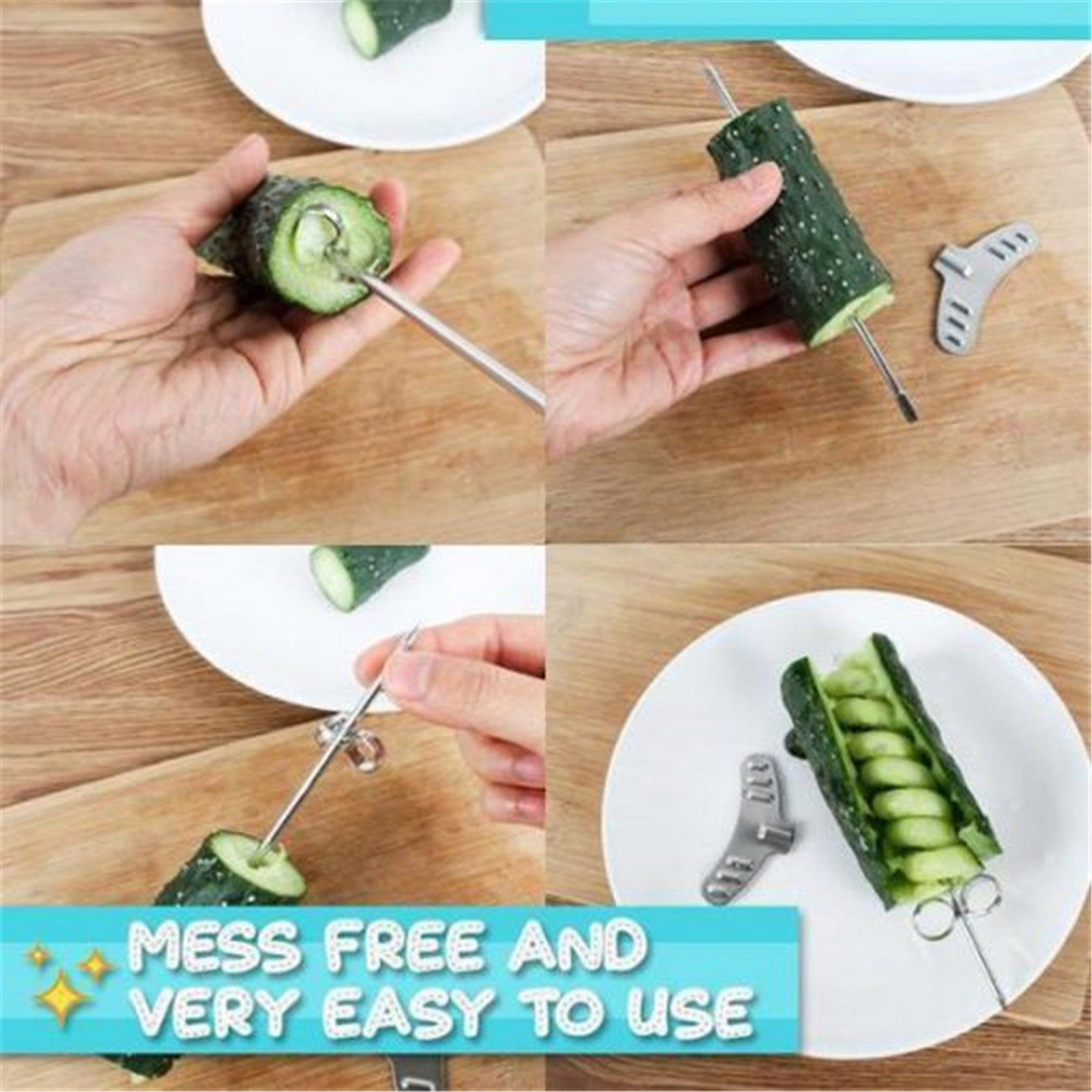 Spiral Slicing Knife For Fruits And Vegetables Effortlessly - Temu