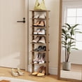 thumbnail image 2 of Gymax 7-Tier Wooden Shoe Rack Narrow Vertical Shoe Stand Storage Display Shelf Natural, 2 of 10