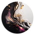 thumbnail image 3 of Designart "Subtle Symmetry in Gold and Black" Abstract Metal Round Wall Art Prints, 3 of 5